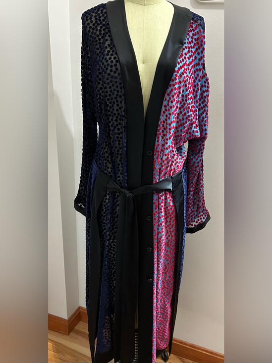 Diane Von Furstenberg Dresses & Skirts - Diane Von Furstenberg Burnout Velvet Kimono Wrap Dress Size Medium